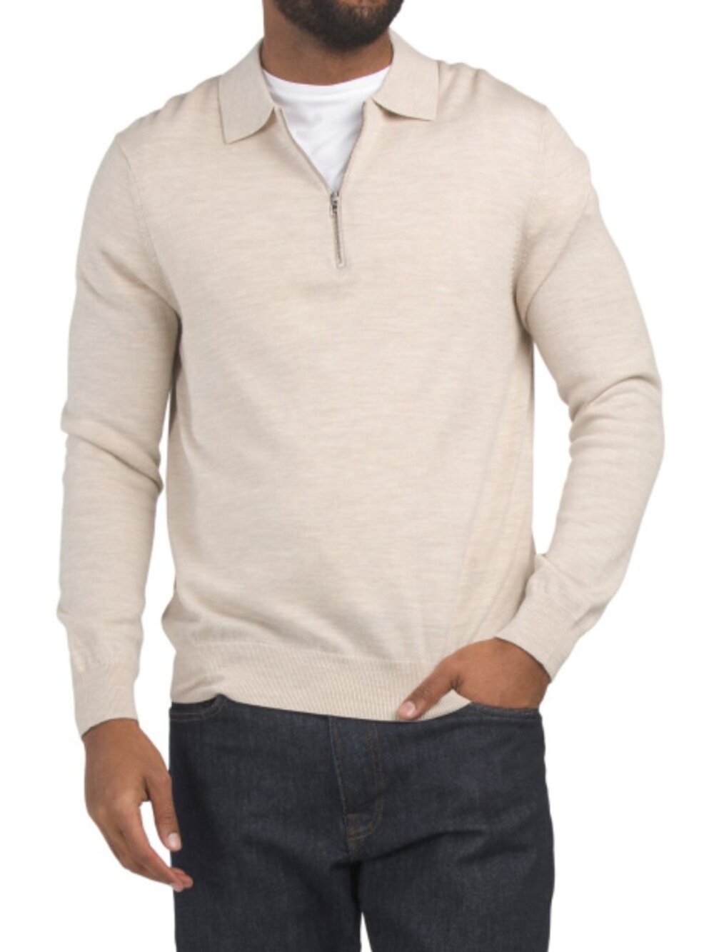 NN07 Wool Sergio Zip Polo Sweater